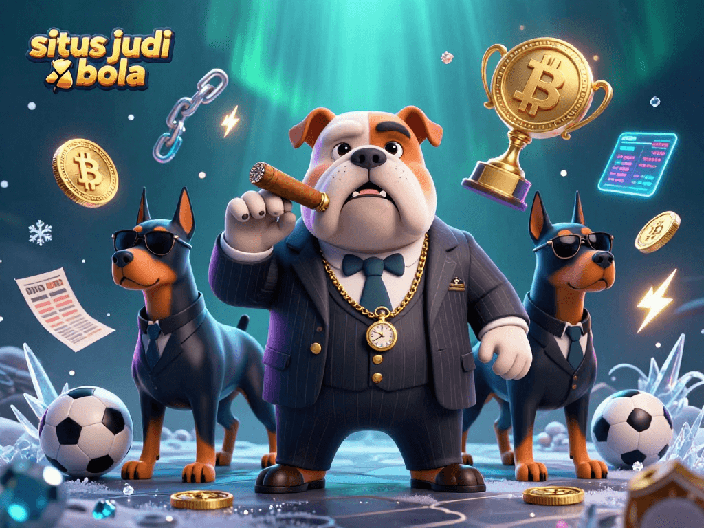Experience situs judi bola excitement with dynamic sports betting characters and elements in a vibrant scene.