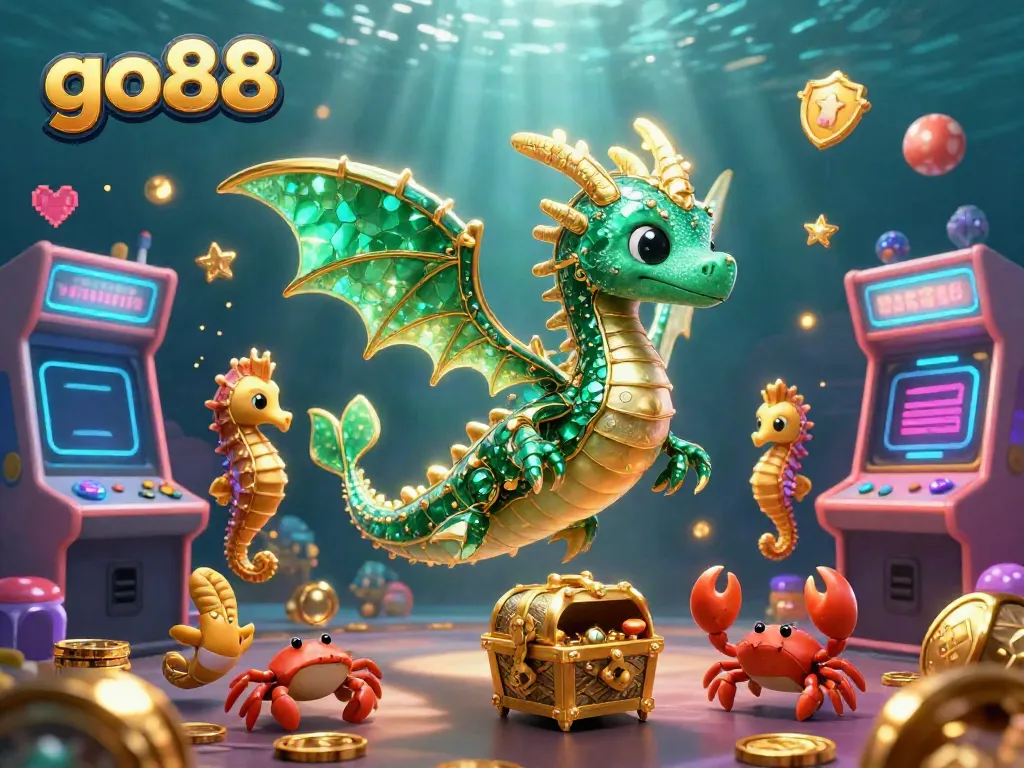 Join the fun at go88 with vibrant 3D game elements and enchanting underwater scenes.