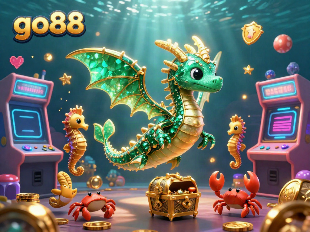 Join the fun at go88 with vibrant 3D game elements and enchanting underwater scenes.
