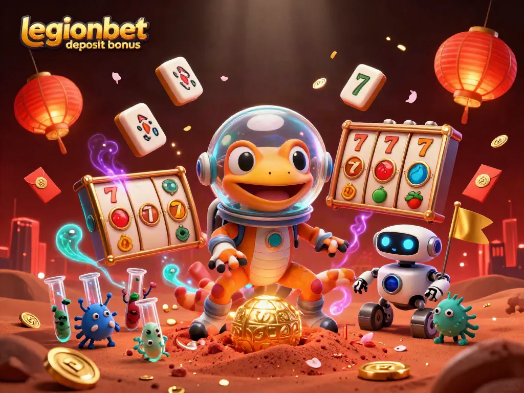 Experience the excitement of legionbet no deposit bonus in a dynamic Martian casino scene.