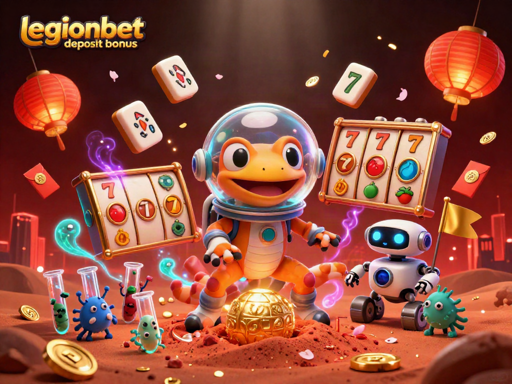 Experience the excitement of legionbet no deposit bonus in a dynamic Martian casino scene.