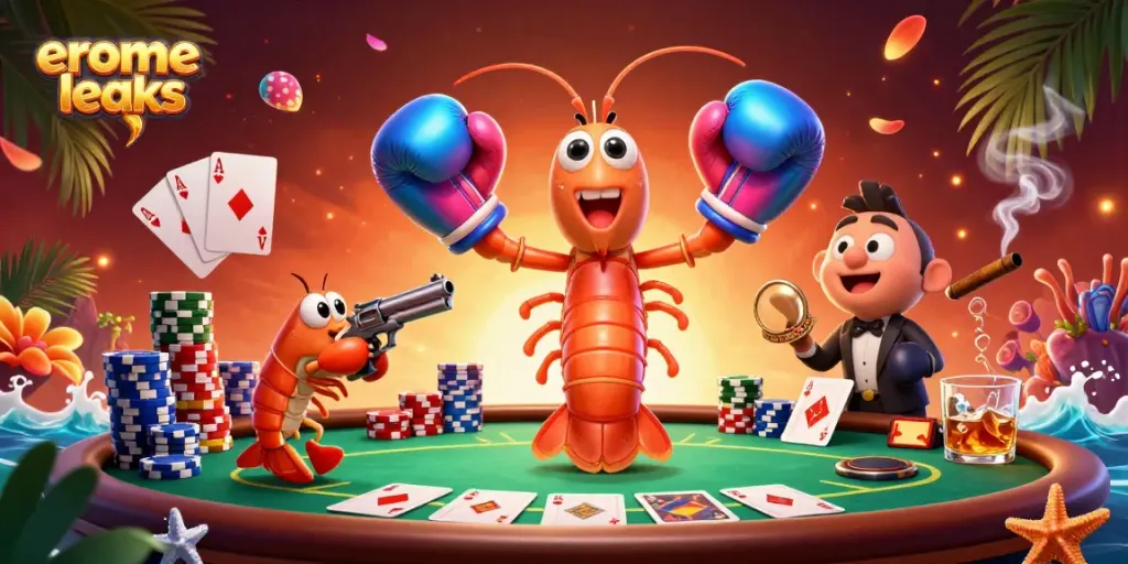Engage with erome leaks while enjoying a vibrant poker scene with animated sea characters.