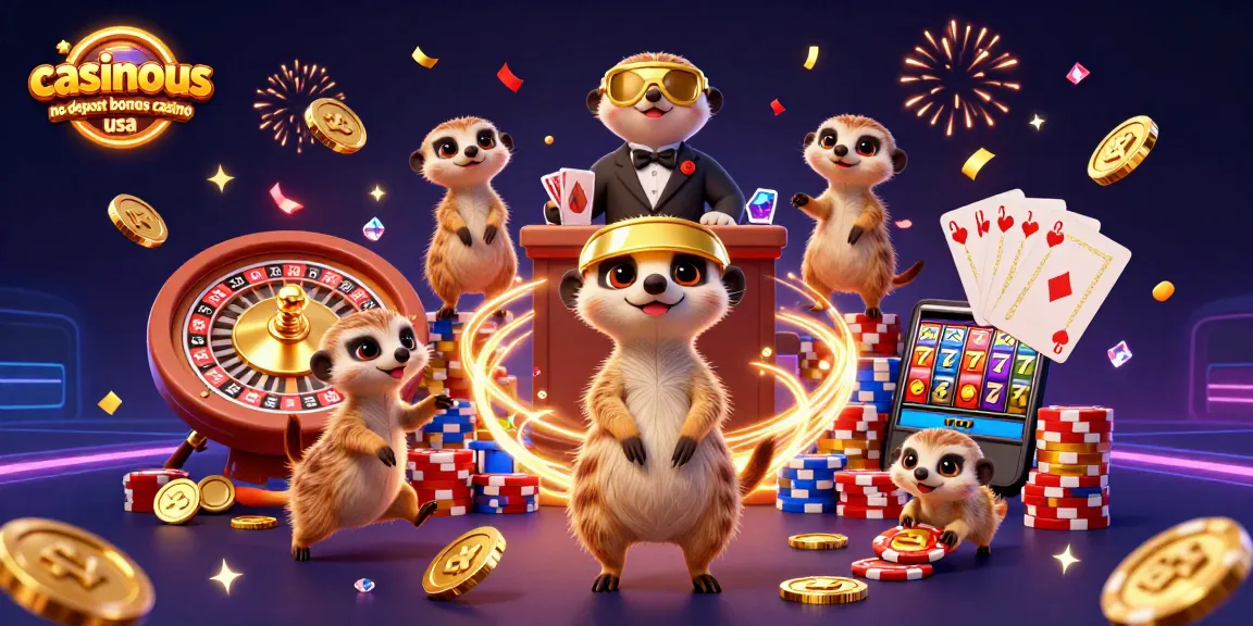 Experience the thrill with casinous no deposit bonus casino usa featuring meerkats in a vibrant casino scene.