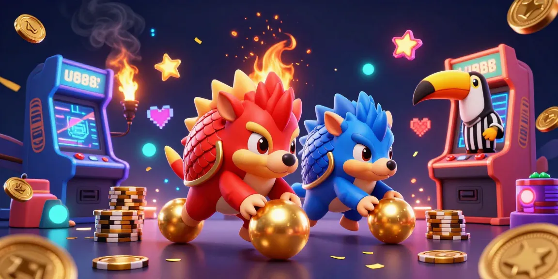 Experience exciting gaming action with u888's vibrant pangolin characters in an immersive casino scene.
