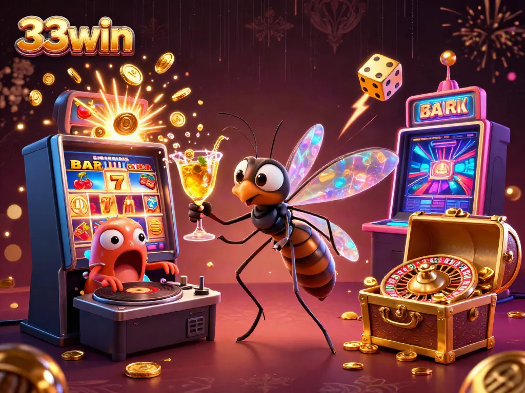 Experience thrilling gaming action at 33win with vibrant characters and dynamic casino elements.