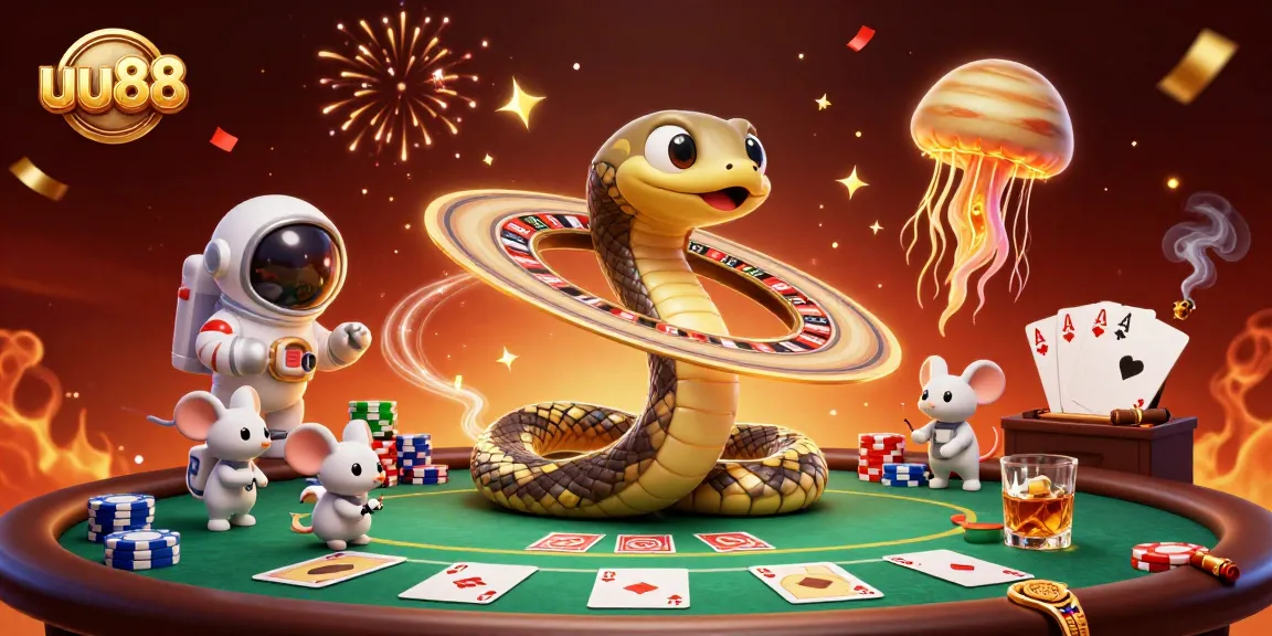 Engage with UU88's cosmic gaming experience featuring unique roulette elements in a vibrant scene.