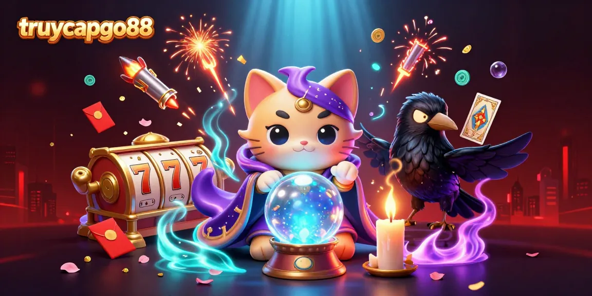 Experience the excitement of truycapgo88 with vibrant 3D casino elements and mystical characters.