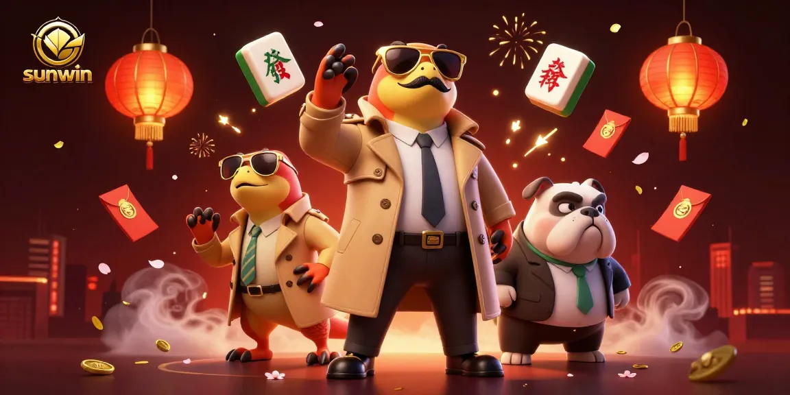 Engage in thrilling gameplay at sunwin with lively casino elements featuring raptors in a trench coat.