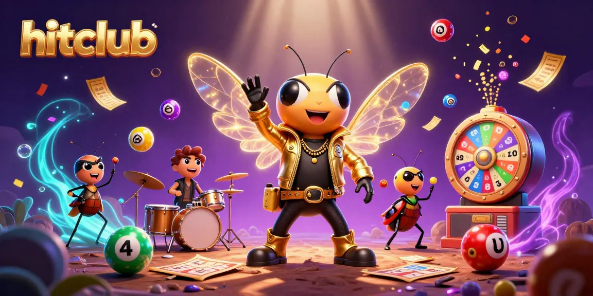Engage with hitclub's thrilling casino experience through vibrant illustrations of games and celebrations.